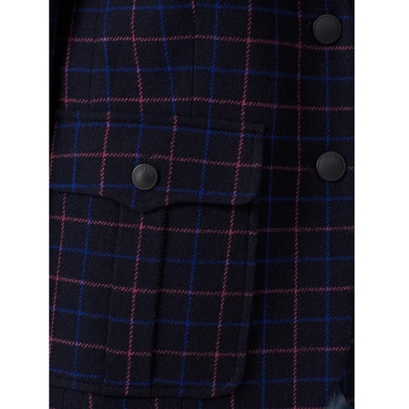 rag & bone Nancie Wool Blazer in Navy Check Size 4 - Picture 4 of 16